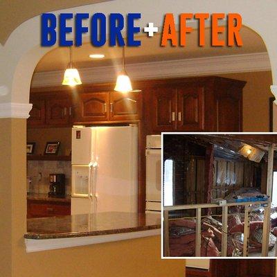 Kitchen remodel water damage.