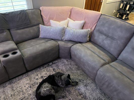 Our new sofa in our home!