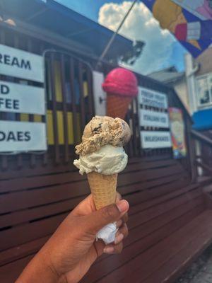 Cookie Dough and Mocha Crunch Cone