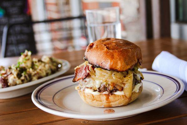 Local Beef Burger* and Potato Salad