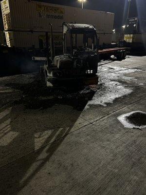 This job was actually for a company needing fire debris cleaned up from a company truck.