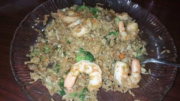 Veggie Fried Rice with added Medium Shrimp