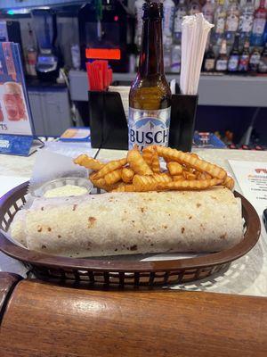 Chicken Bacon Ranch Wrap and Fries!