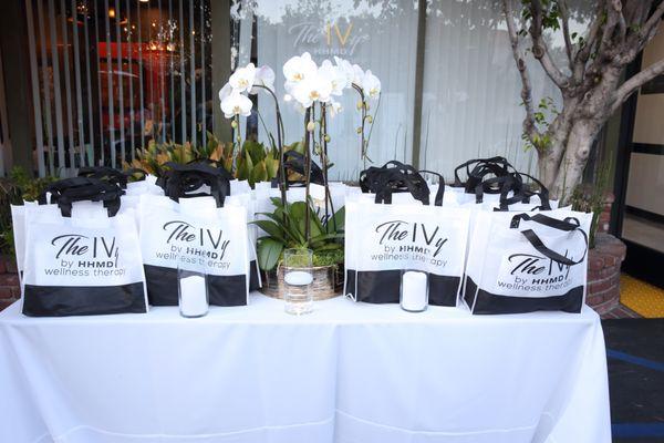 Goody bags at the Grand Opening.