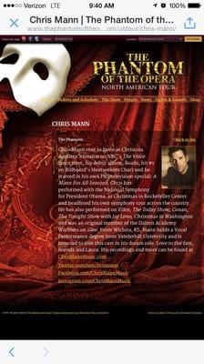 Chris Mann is supposed to be the Phantom