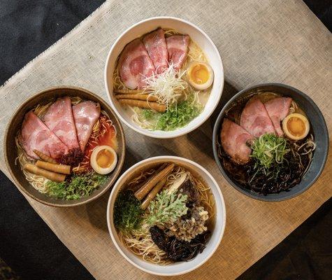 The 4 homemade fantastic ramen dishes in house especially the Tonkotsu signature with 16 hour super rich and flavorful broth