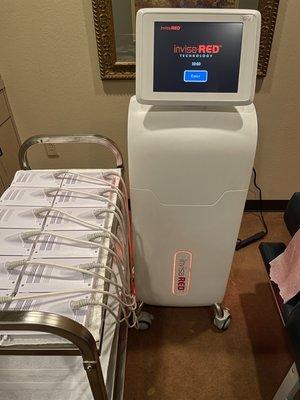 InvisaRed.  This uses red, near Infrared, and laser therapy for targeted fat lose.  Part of the tech involved in our Weight Loss Program.