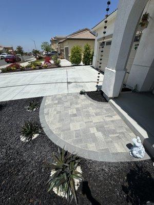 Pavers stone and new rocks