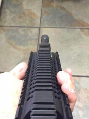 Pinned crooked, gas block rail doesn't align with the rest of the rail on the hand guard or upper receiver itself.