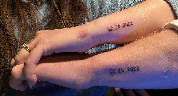 Wedding date tattoo