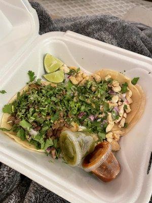 Pollo and Asada Tacos