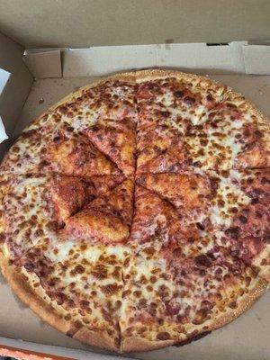 An all crust cheese pizza.