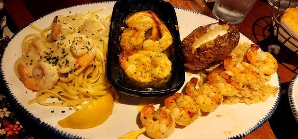 Shrimp Alfredo, Shrimp Scampi, & Shrimp Skewers