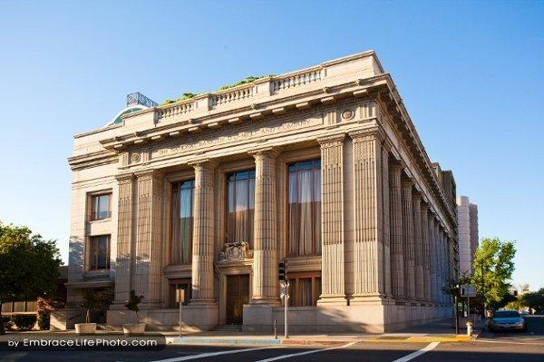 The National Bank of D.O. Mills isa historic building originating in 1912.