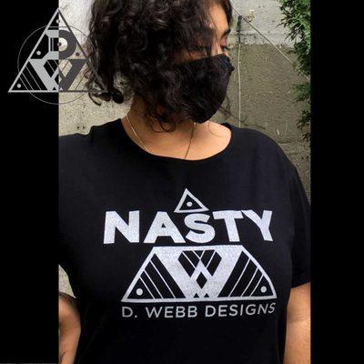 D.Webb Designs NASTY top printed by Paris Images Screen Printing. Color: Silver Shimmer.