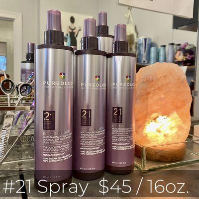 Specially Pricing & Size $45 for this 16oz. size Pureology Colour Fanatic #21 spray in treatment.