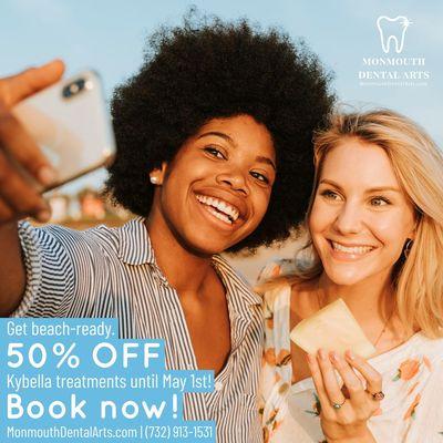 Get ready for summer with big savings on Kybella treatments! Enjoy 50% off until May 1st at Monmouth Dental Arts!