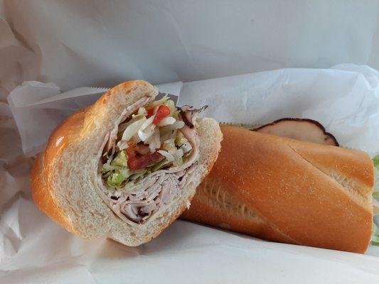 Turkey and cheese hoagie