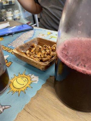 Chicha Morada Jar and roasted corn