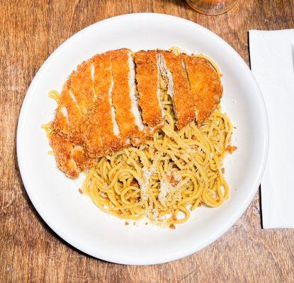 Da Garlic Noodle with Chicken Katsu