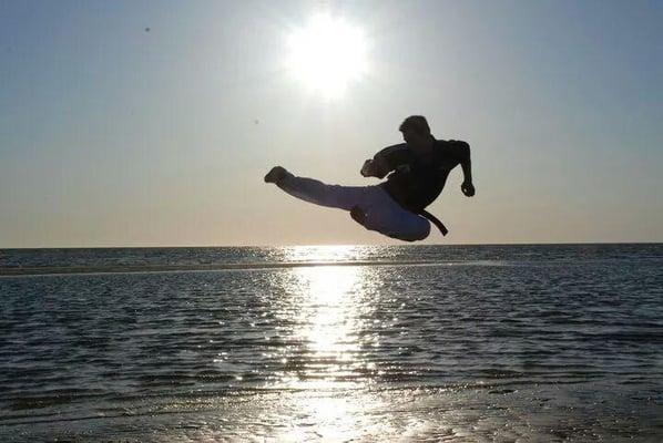 Training at beach