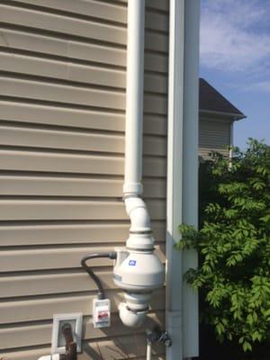 A radon system installed by Radon Survey Systems in Westlake ohio