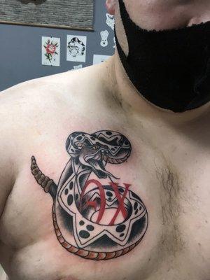 Snake tattoo done by Tania