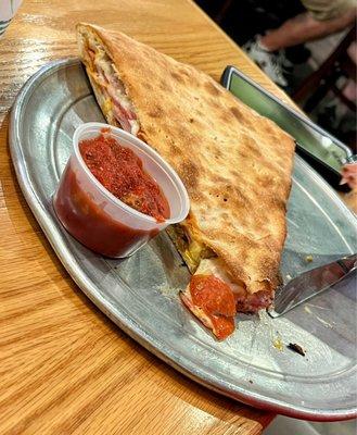 Meat & Cheese Stuffed Pizza Slice