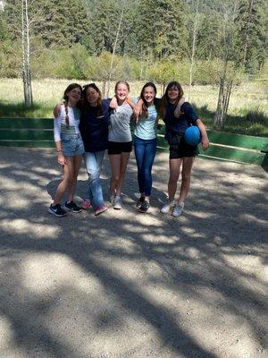 in the gaga ball pit (they also have the biggest field and volleyball court)