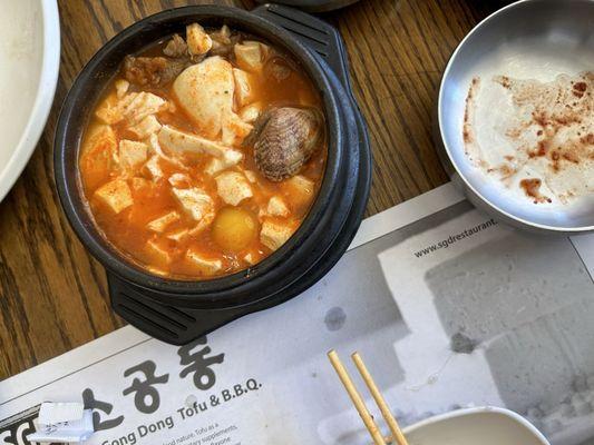 Beef/seafood tofu stew