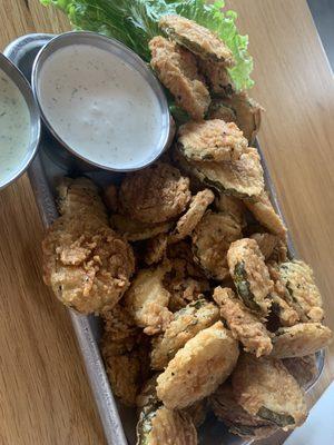 Fried pickles with ranch