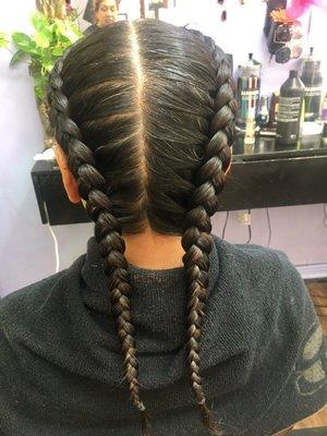 Reverse French braids