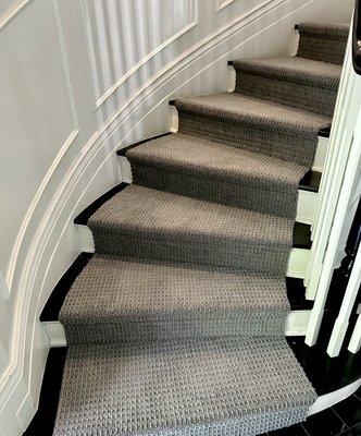 Custom made runners on stairs from major brands #berber #pattern #nylon #carpet #rug #runner