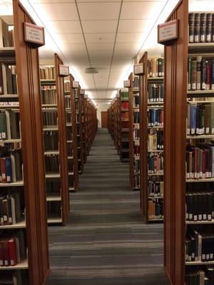 Rows of books.