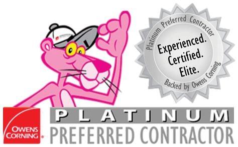 Platinum Owens Corning Installer, We only use Class 4 Impact Resistant Shingles or Better!!! We save Customers on Average $327