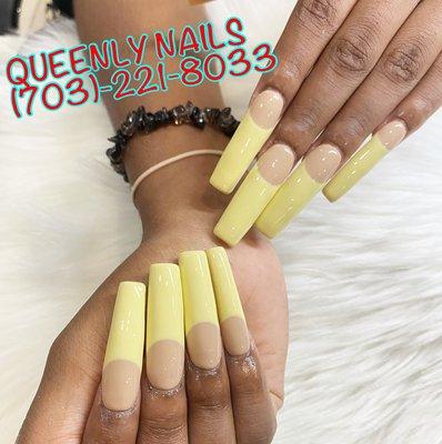 Yellow French tip set by ANNA..Great job