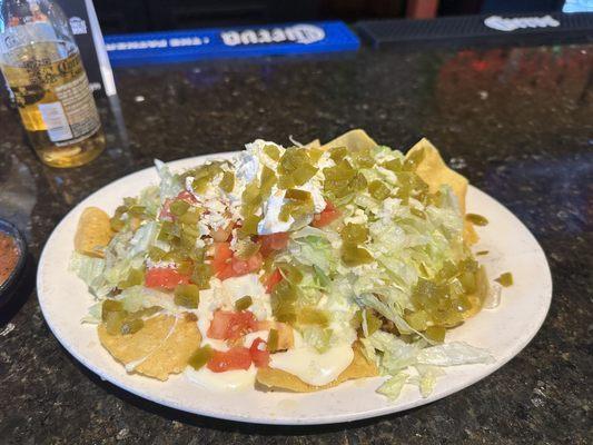 Classic Cheese Nachos with ground beef