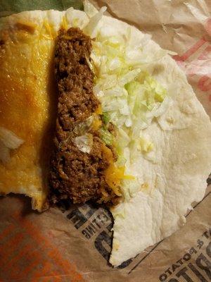 Taco johns should work on portioning! If you're only adding a teaspoon of lettuce you could at least spread it out across the whole taco