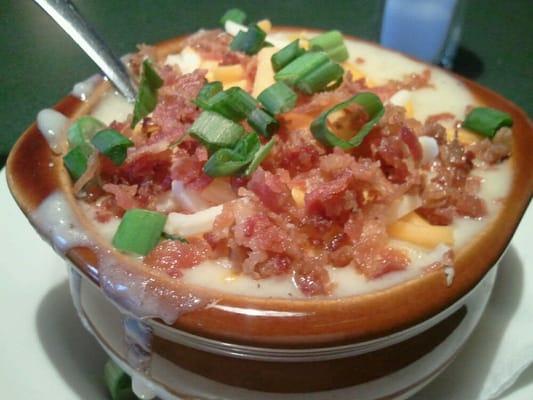 Baked potato soup, loaded!