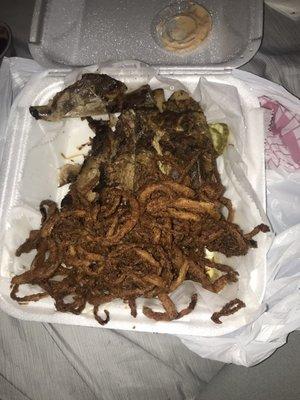 2 meat player, with fried onion