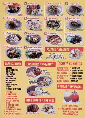 New menu (back side)