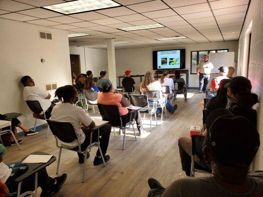 Basic Handgun course classroom at Route 66 Shooting Sports Park