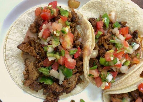 Carne asada tacos from their taqueria