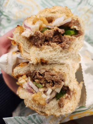 #31 Cheesy Garlic Steak footlong sub: pretty good