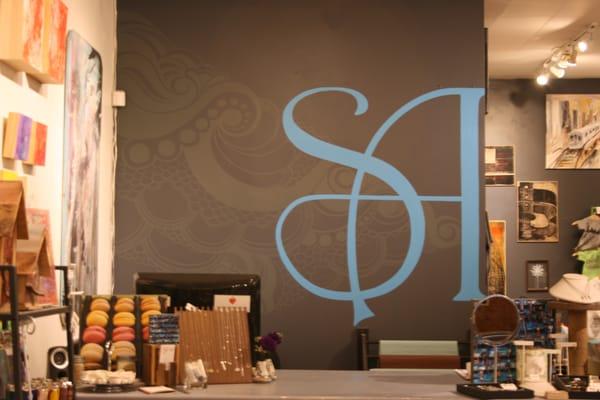 Sacred Art logo designed by Orange Beautiful, logo & mural handpainted by Heart of an Astronaut