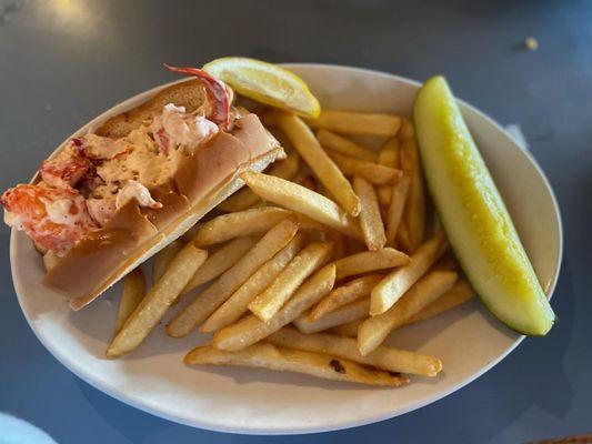 Lobster roll and Fries