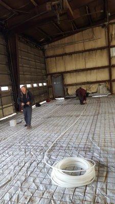 Installing radiant heat in a commercial building in Lincolnshire, IL