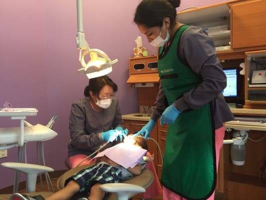 Very calm 2yr old getting teeth cleaned at Pinnacle Pediatric Dentistry!