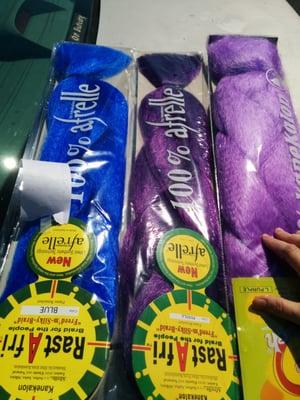 Purple, lavender, and blue braids for burning man, in my immediate future! And only $11.42 for all 3!