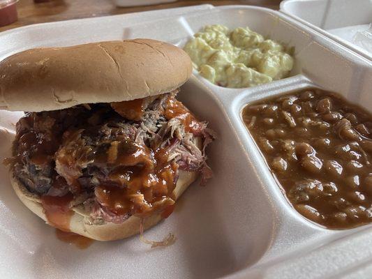 Large barbecue, potato salad, baked beans!